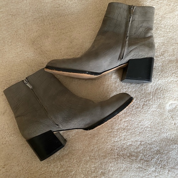 Sam Edelman Grey-Blue Snake Booties - Picture 5 of 8